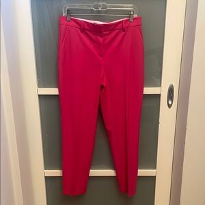 Theory Deep Pink Women's Pants, Dark Pink Slacks, 6